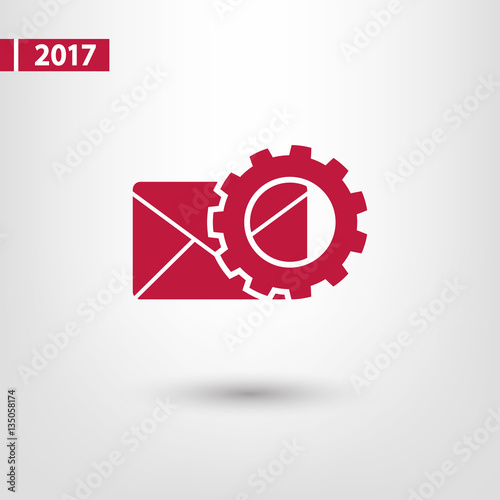 setting parameters and Envelope Mail icon, vector illustration. Flat design style
