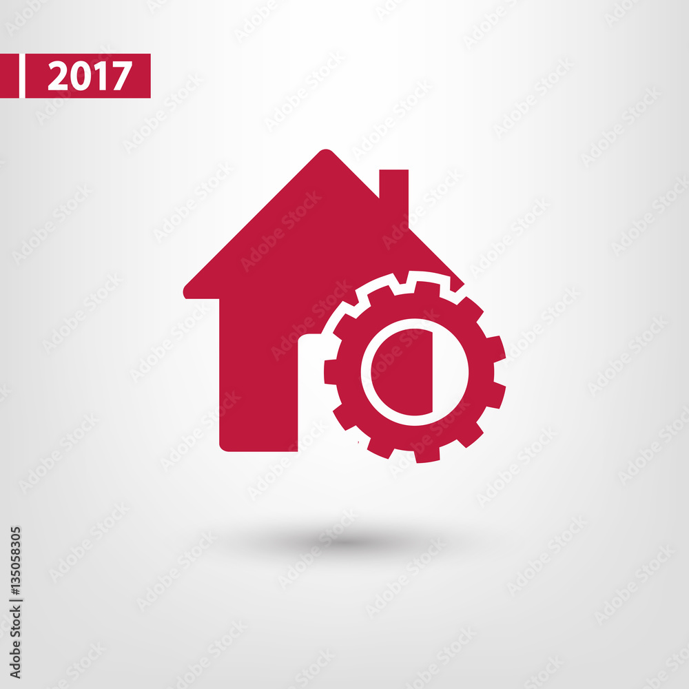 setting parameters, house icon, vector illustration. Flat design style setting parameters, house icon, vector illustration. Flat design style
