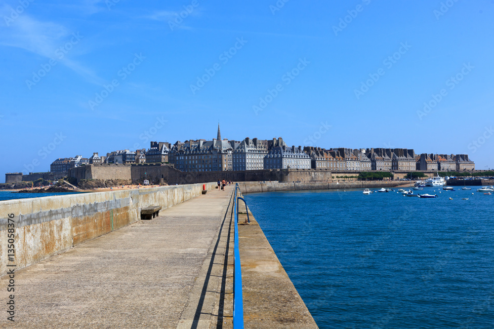 The pier that goes out from the old town of St.Malo, France