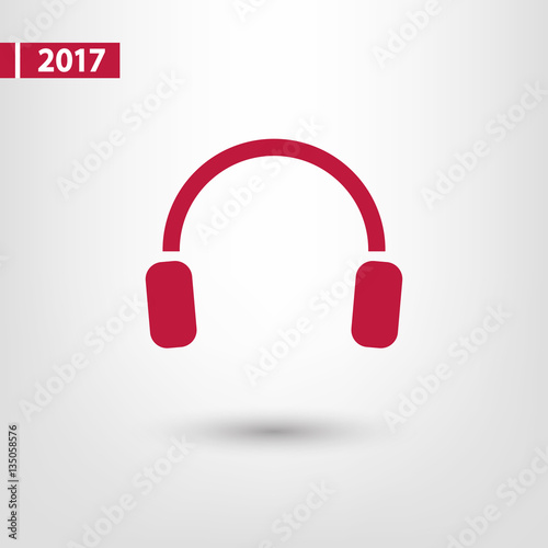 headphones  icon, vector illustration. Flat design style