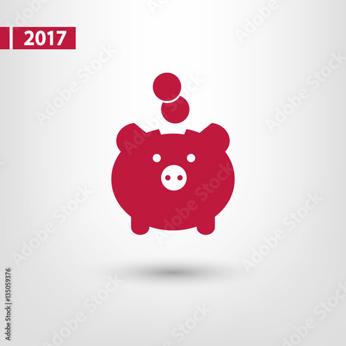 moneybox  icon, vector illustration. Flat design style