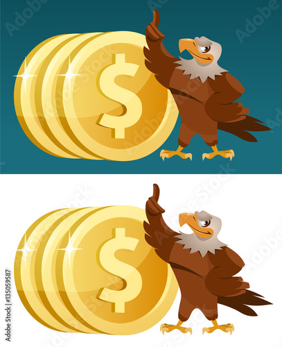 Eagle and  Dollar coins