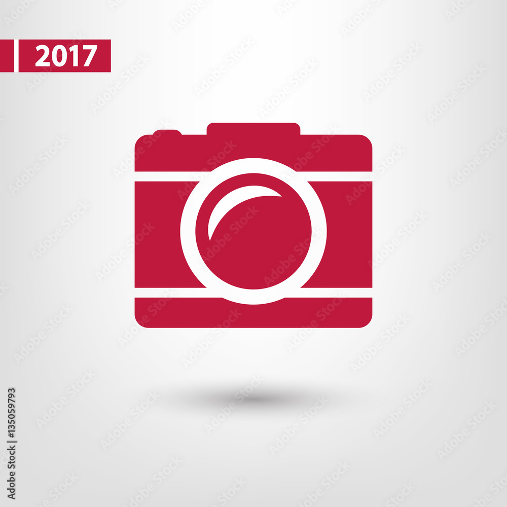 Camera icon; vector illustration. Flat design style