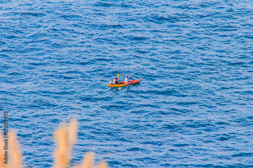 Beautiful landscape and Seascape views of canoeing at Laem Promt photo