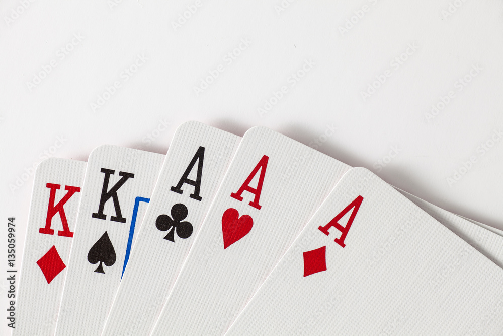 Playing Cards full house, kings and aces with space at top Playing Cards full house, kings and aces with space at top