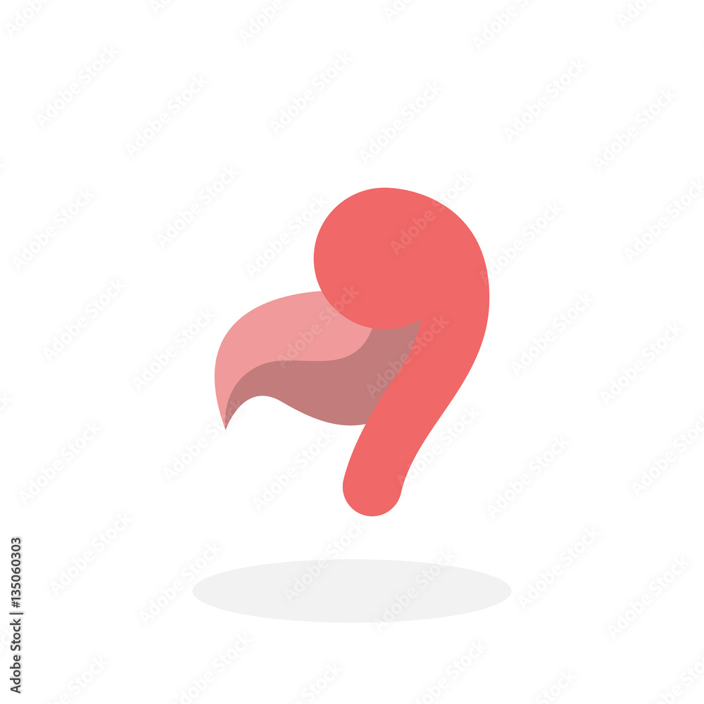 Pink flamingo Icon. Vector logo on white background Pink flamingo Icon. Vector logo on white background