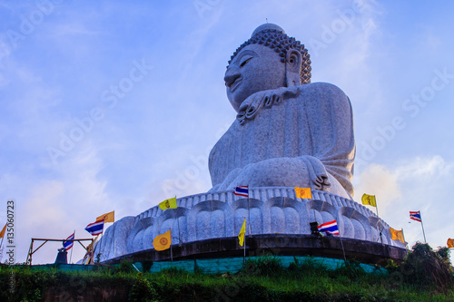 Amazing Massive white marble Buddha statue, the famous tourist a photo