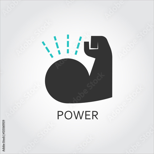 Muscle hand. Willpower, business, healthy theme