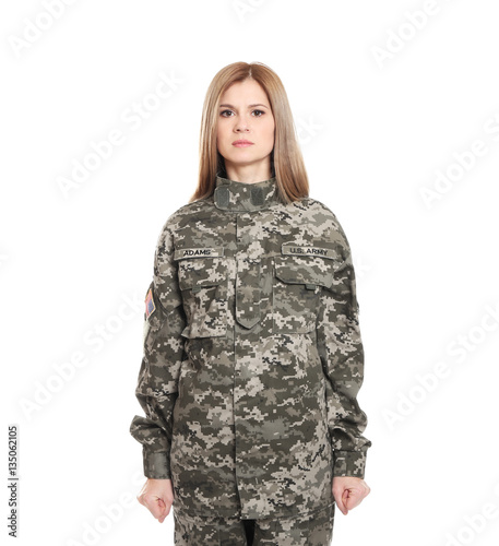 Pretty female soldier on wh...