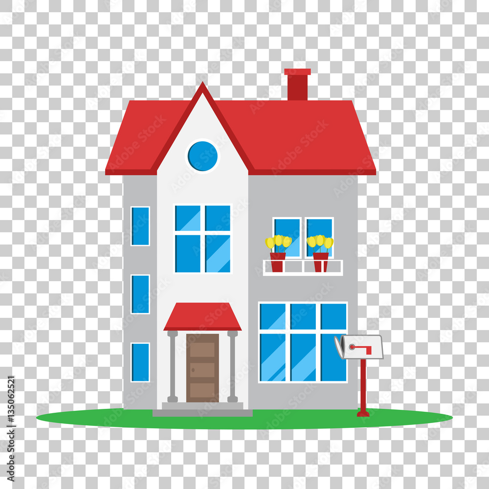 House vector illustration in flat style on isolated background House vector illustration in flat style on isolated background