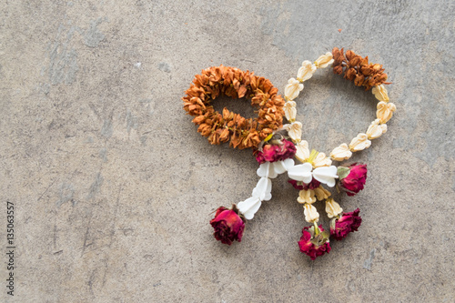 Dried garland flower Thai style photo