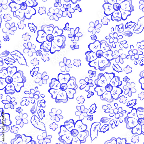 watercolor floral seamless pattern