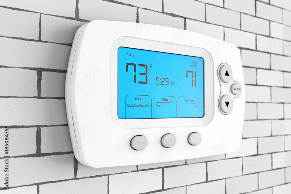 Fototapeta premium Modern Programming Thermostat. 3d Rendering