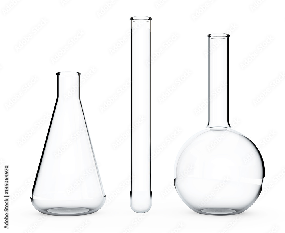 Laboratory Glassware. Chemical Flasks. 3d Rendering Laboratory Glassware. Chemical Flasks. 3d Rendering