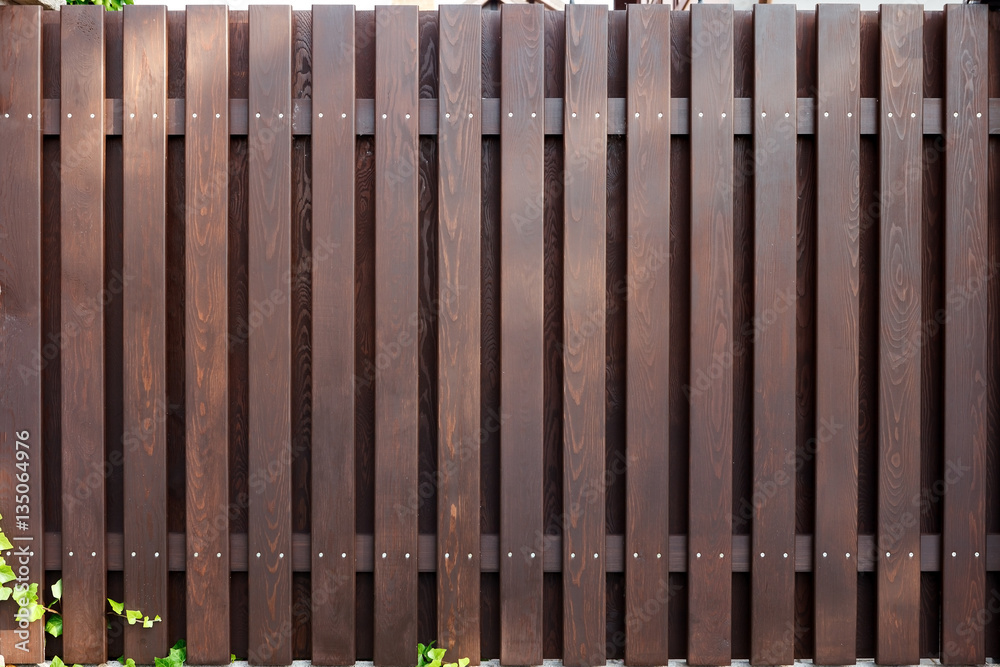 new modern wooden fence dark brown color new modern wooden fence dark brown color
