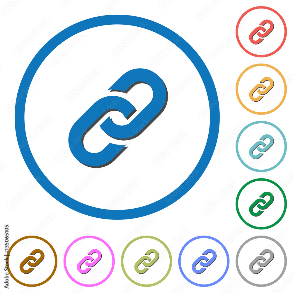 Link icons with shadows and outlines Link icons with shadows and outlines
