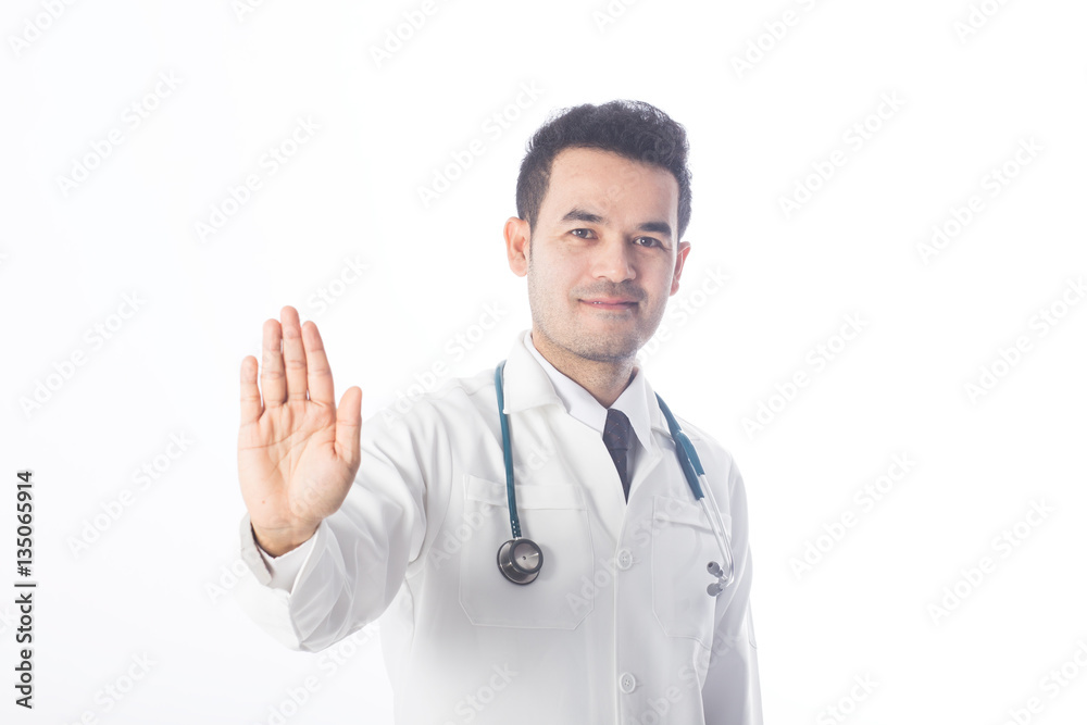 Doctor portrait, ban concept ,isolated on white blackground Doctor portrait, ban concept ,isolated on white blackground