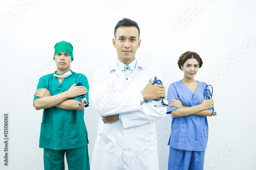 Doctor portrait, team concept, isolated on white background. photo