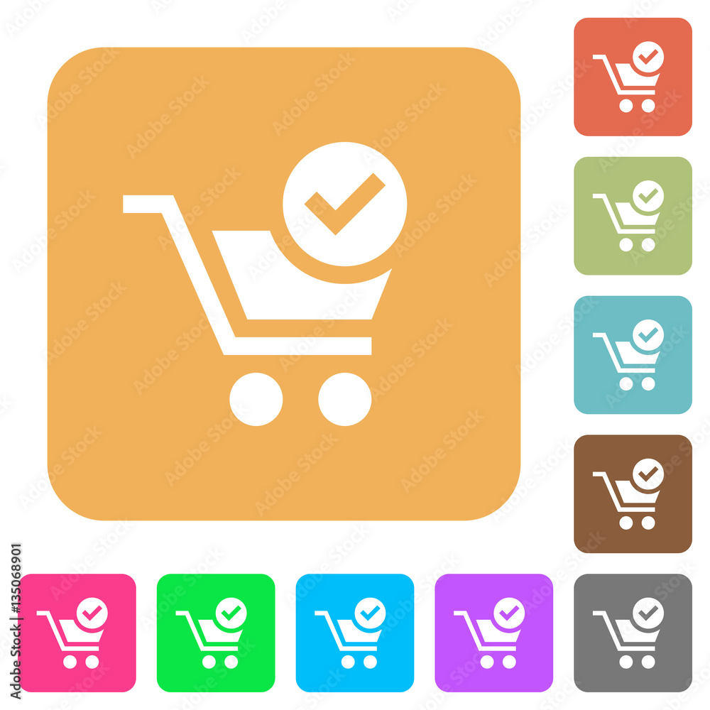 Checkout rounded square flat icons Checkout rounded square flat icons