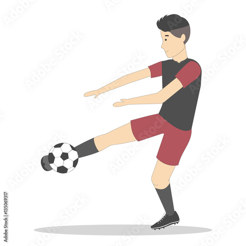 Isolated football player with ball on white background. Soccer player. Man in uniform. © inspiring.team