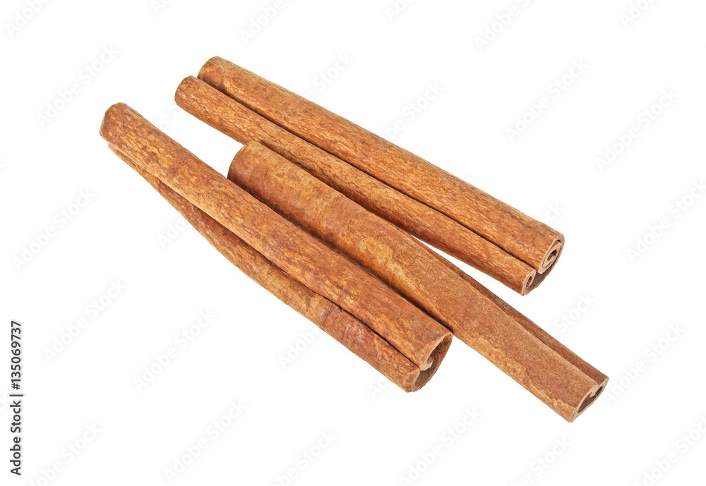 Cinnamon sticks isolated on white background