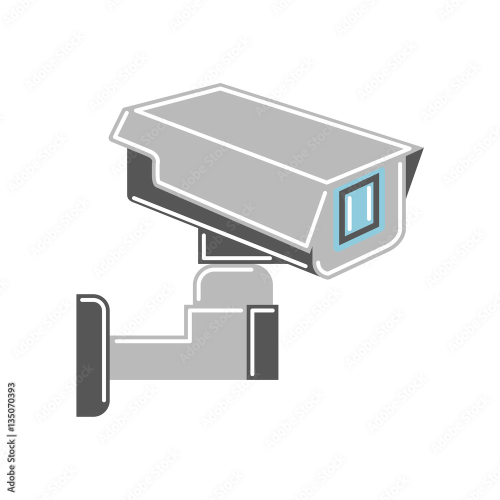 Isolated CCTV camera on white background