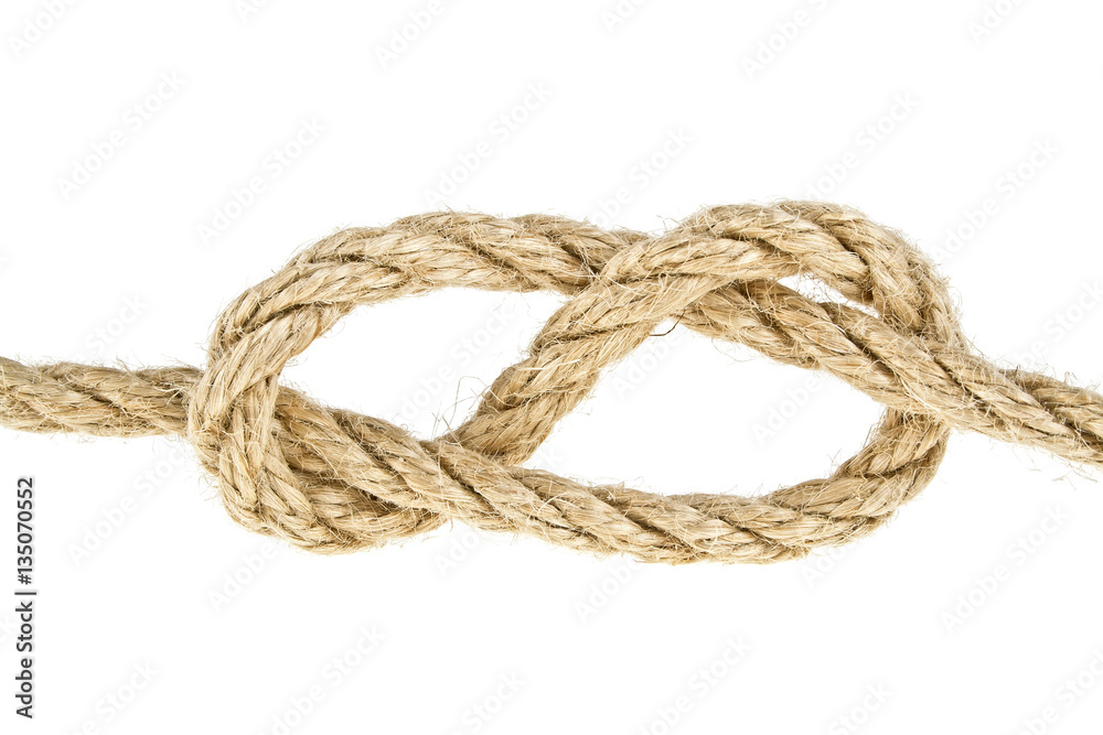Close up of a rope on white background Close up of a rope on white background