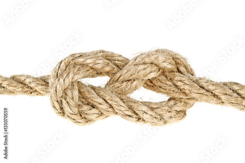 Close up of a rope on white background