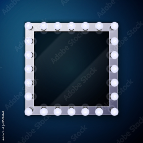 Make up mirror with light bulbs