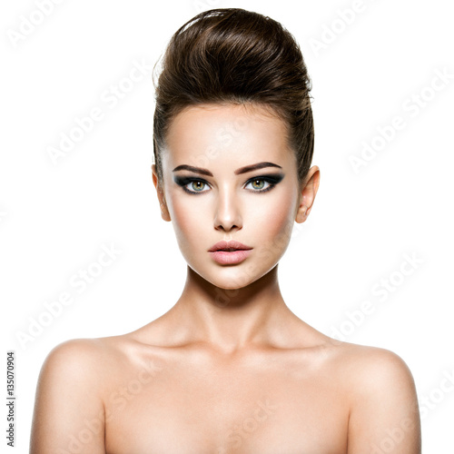 Young beautiful woman with stylish hairstyle