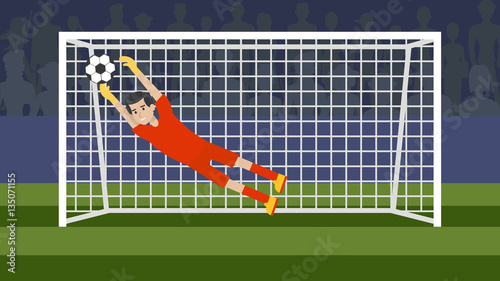 Goalkeeper in the gate on the white background. Soccer game. Athletic young champion.