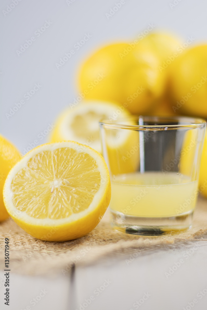 A glass of sqeezed lemon juice. A glass of sqeezed lemon juice.