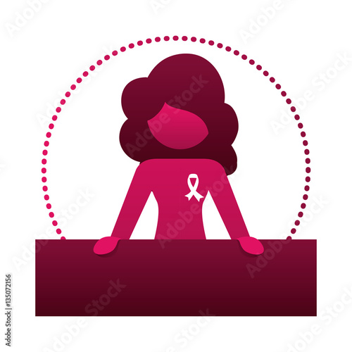 Fucsia woman feminist defending image, vector illustration design