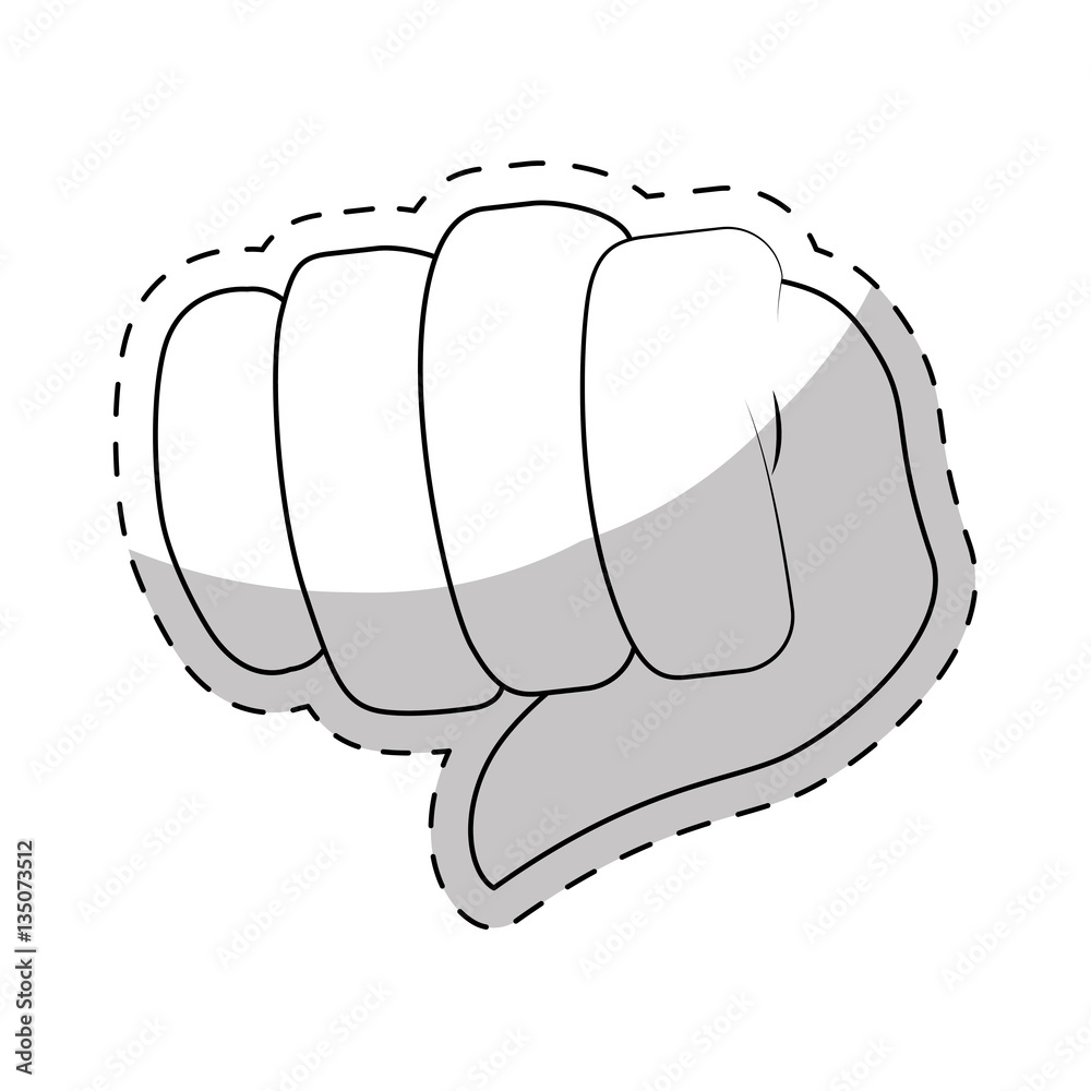 contour fight for rights of women icon, vector illustration image