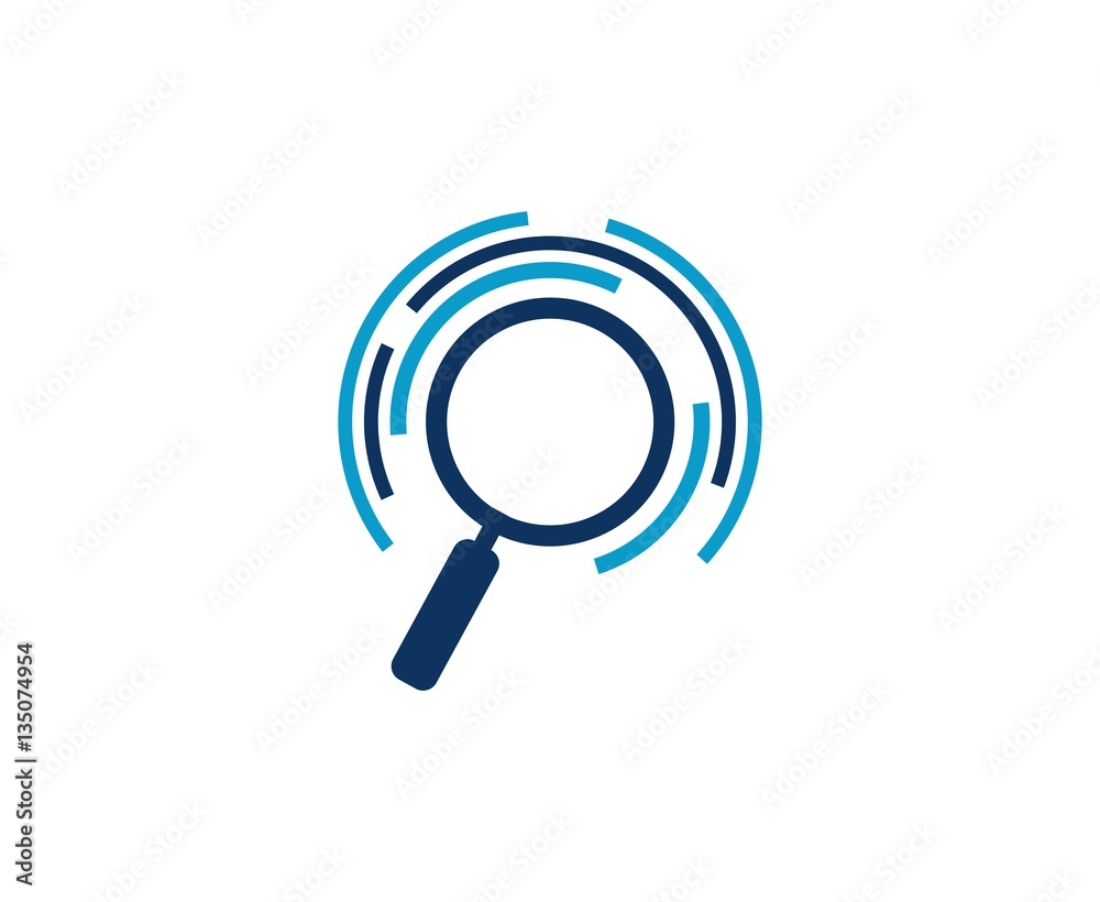 Magnifying glass logo - obrazy, fototapety, plakaty 