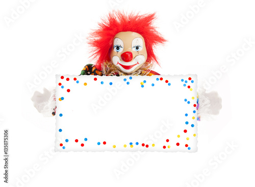 Clown mit Schild
