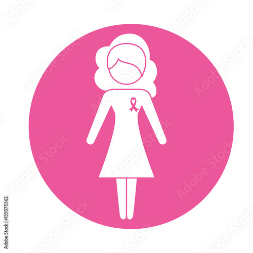 emblem woman prevention detection breast cancer icon image