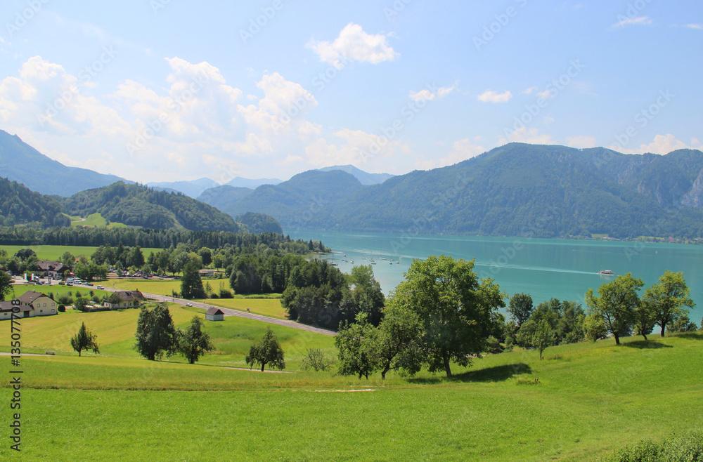 Amazing view of Mondsee and Alps, Austria