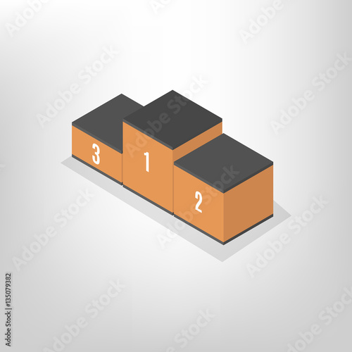 Pedestal for rewarding an isometric, vector illustration.