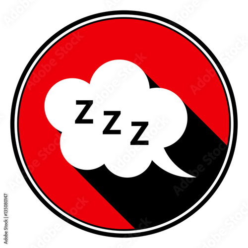 red round, black shadow - ZZZ speech bubble icon