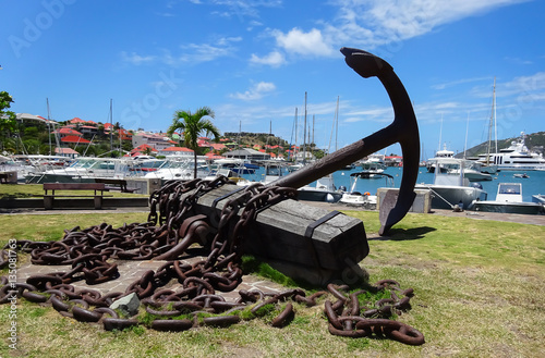 Anchor in harbor of St Barts. photo