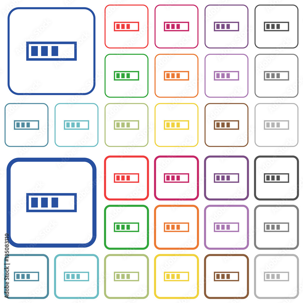 Progressbar outlined flat color icons