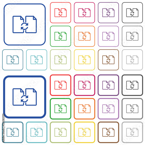 Swap documents outlined flat color icons