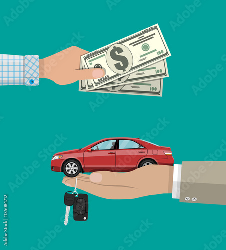 buy, rental or lease a car concept