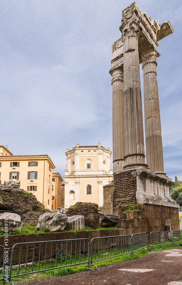 Rome, Italy. The ruins of the Temple of Apollo Sosianus