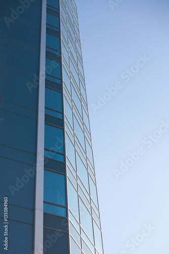 Modern glass building.