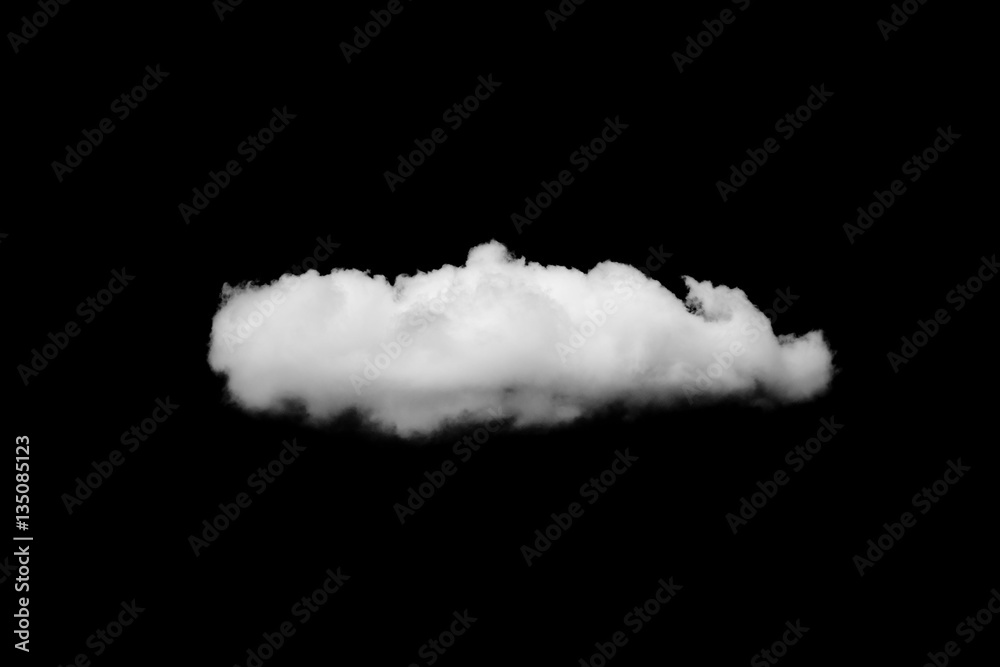 White cloud isolated on black background