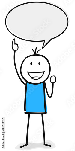 Figur mit Idee und leerer Sprechblase