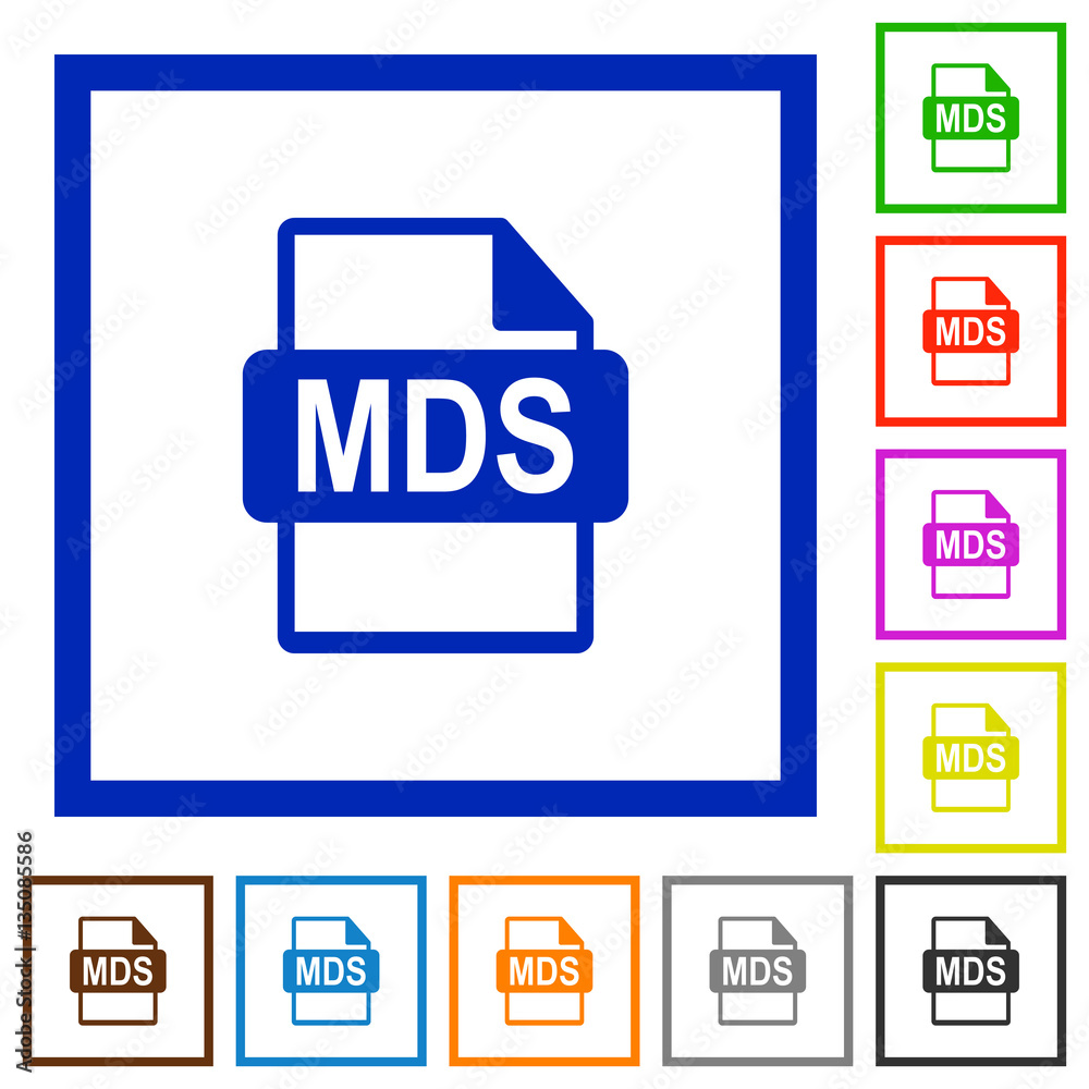MDS file format flat framed icons Stock-Vektorgrafik | Adobe Stock