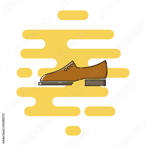 Brogue shoes color thin line icon. Mbe minimalism style